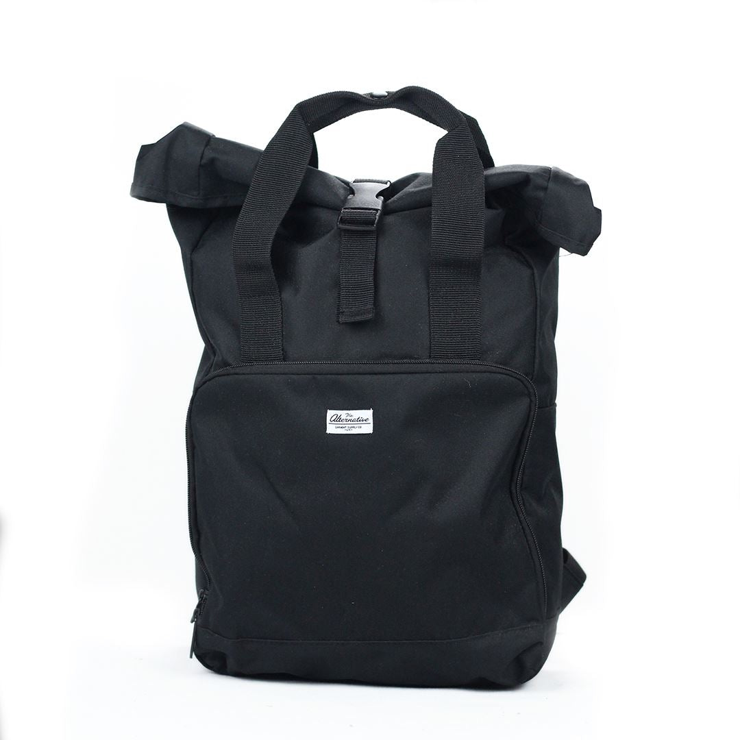 The Alternative Roll-Top Backpack Bag TheAlternativeStore Black