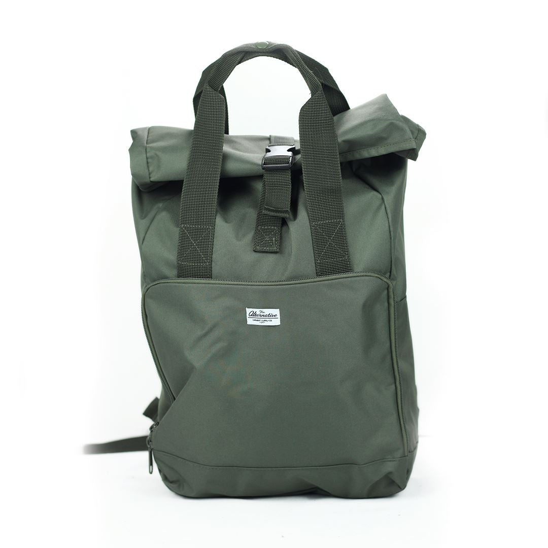 The Alternative Roll-Top Backpack Bag TheAlternativeStore Dark Green