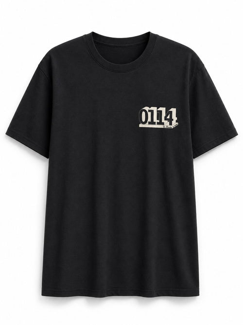 0114 T-Shirt (New Fit) Tees The Alternative Store S Black w/ White 