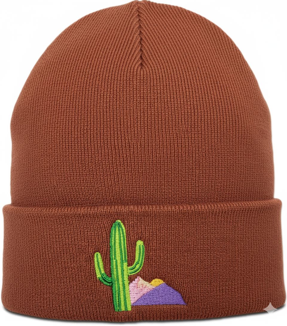 Cactus Beanie Headwear The Alternative Store Rust 