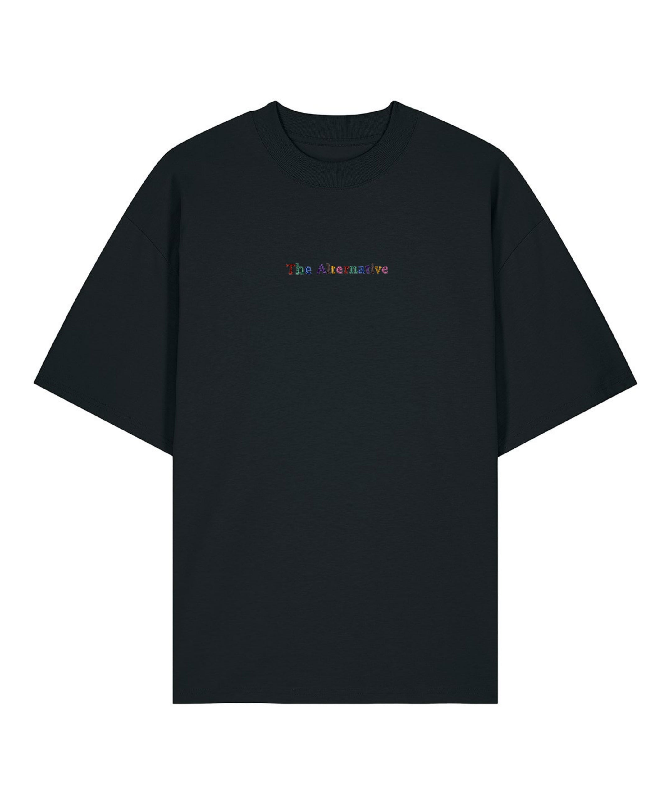 The Alternative Multicoloured Drop Shoulder T-Shirt TheAlternativeStore Small Black 
