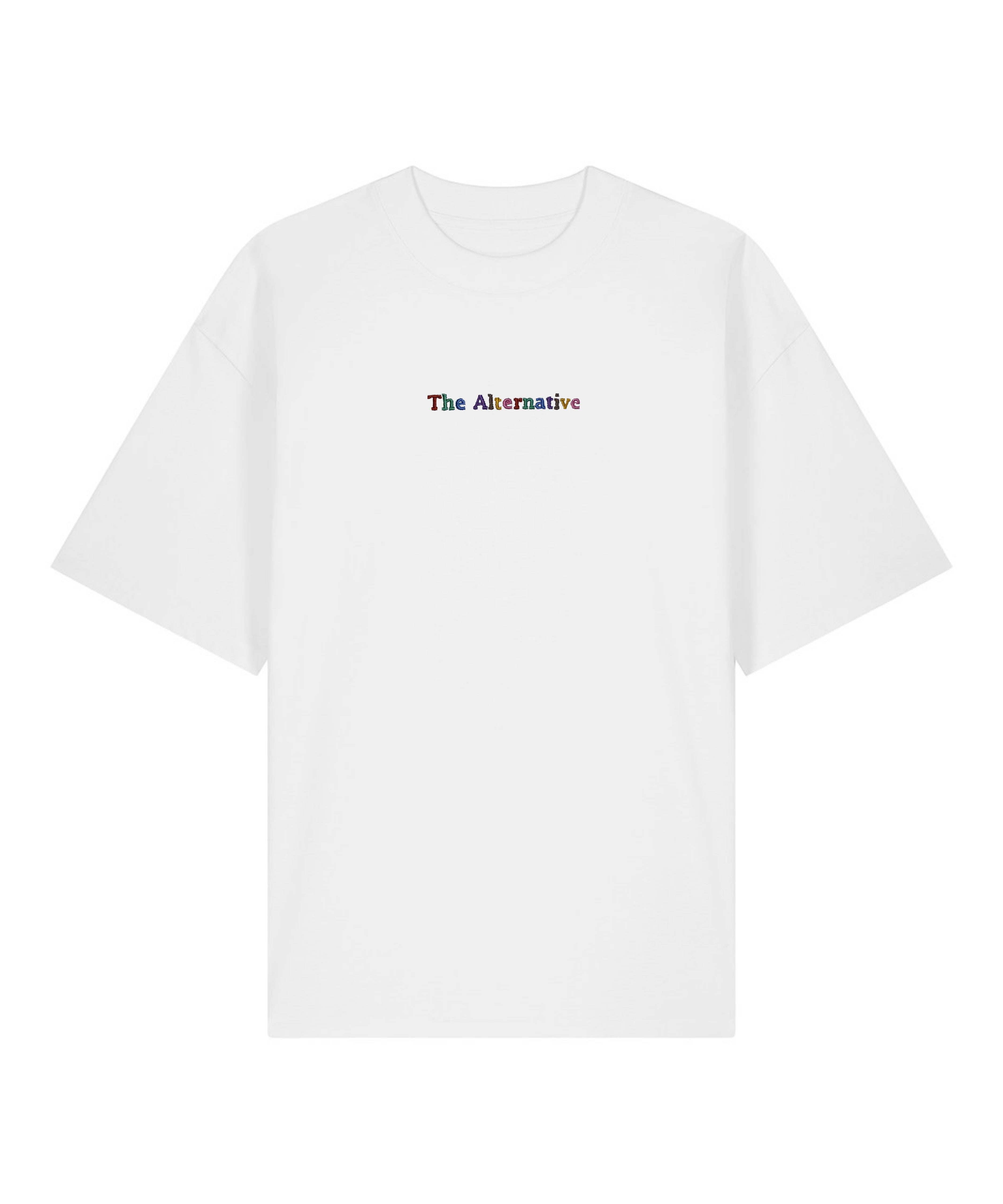 The Alternative Multicoloured Drop Shoulder T-Shirt TheAlternativeStore Small White 