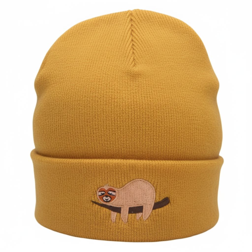 Sloth Beanie The Alternative Store Mustard 