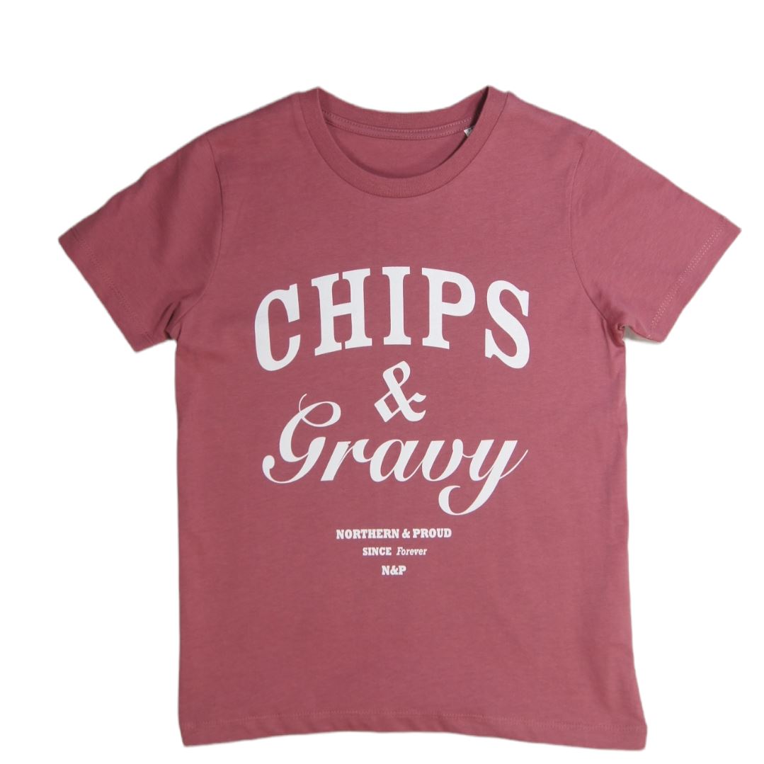 Chips & Gravy Kids T-Shirt T-shirt TheAlternativeStore 3-4 Years Mauve Pink 