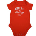 Chips & Gravy Babygrow Babygrow The Alternative Store 3-6 Months Red 